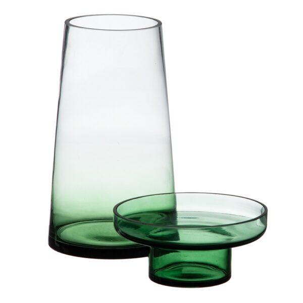 PORTAVELAS VERDE VIDRIO DECORACIÓN 16,50 X 16,50 X 28,50 CM - Imagen 4
