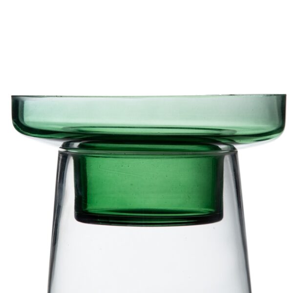 PORTAVELAS VERDE VIDRIO DECORACIÓN 16,50 X 16,50 X 28,50 CM - Imagen 6