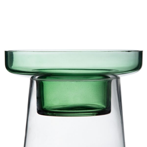 PORTAVELAS VERDE VIDRIO DECORACIÓN 16,50 X 16,50 X 35 CM - Imagen 6