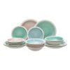 VAJILLA 18 PIEZAS AZUL-VERDE STONEWARE 1 CM - Imagen 4