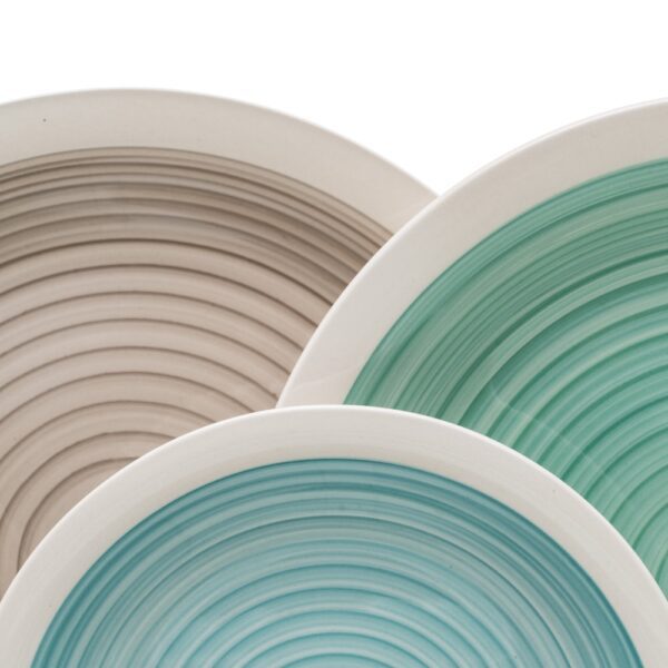 VAJILLA 18 PIEZAS AZUL-VERDE STONEWARE 1 CM - Imagen 5