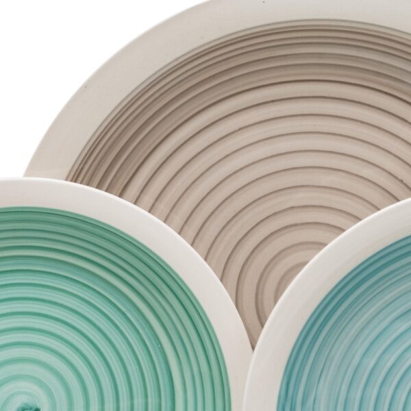 VAJILLA 18 PIEZAS AZUL-VERDE STONEWARE 1 CM - Imagen 6