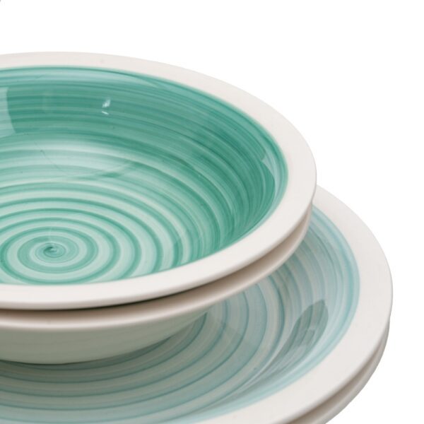 VAJILLA 18 PIEZAS AZUL-VERDE STONEWARE 1 CM - Imagen 9