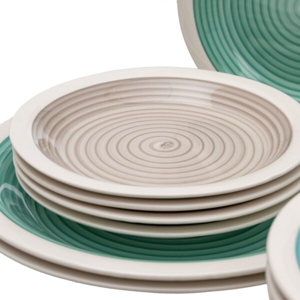 VAJILLA 18 PIEZAS AZUL-VERDE STONEWARE 1 CM - Imagen 10