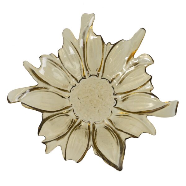 CENTRO MESA FLOR VERDE OLIVA CRISTAL 28 X 28 X 10,50 CM - Imagen 5