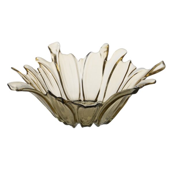 CENTRO MESA FLOR VERDE OLIVA CRISTAL 28 X 28 X 10,50 CM