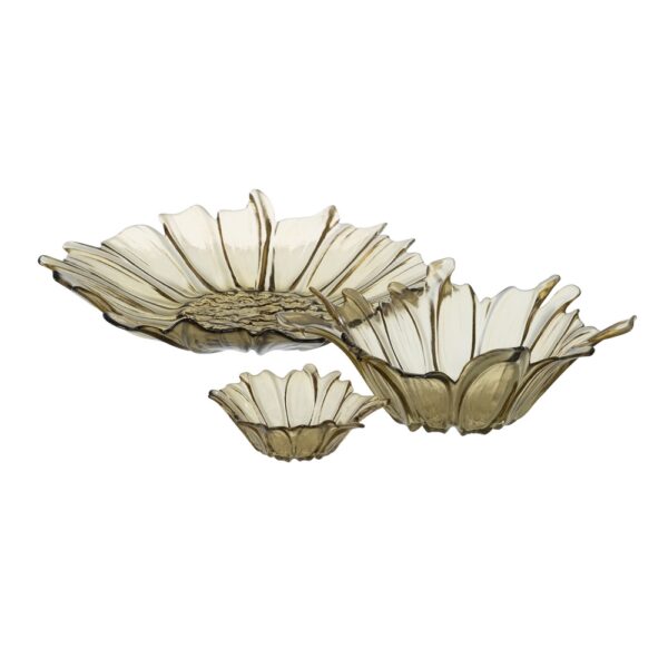 CENTRO MESA FLOR VERDE OLIVA CRISTAL 42 X 42 X 7,50 CM - Imagen 3