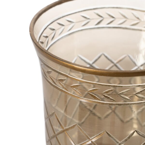 PORTAVELAS MARRÓN CRISTAL DECORACIÓN 15 X 15 X 18 CM - Imagen 4
