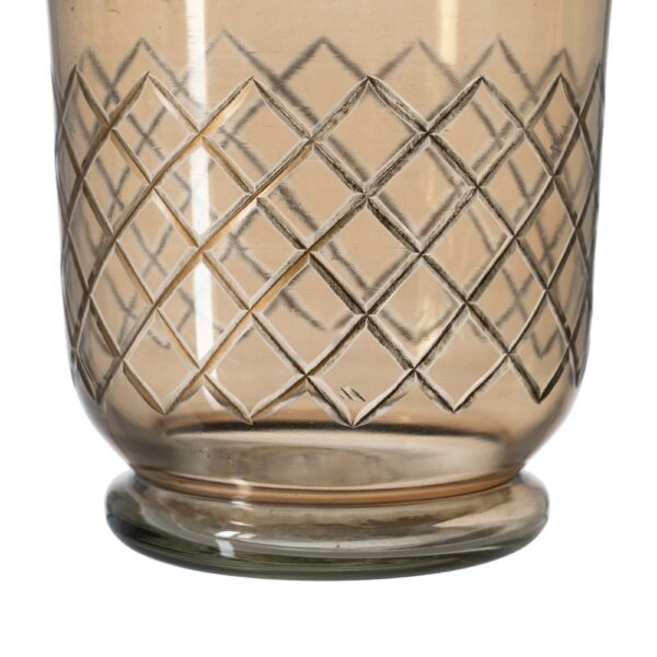 PORTAVELAS MARRÓN CRISTAL DECORACIÓN 15 X 15 X 18 CM - Imagen 7