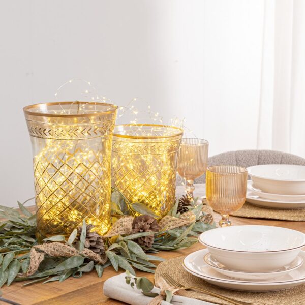 PORTAVELAS MARRÓN CRISTAL DECORACIÓN 18 X 18 X 23 CM - Imagen 3