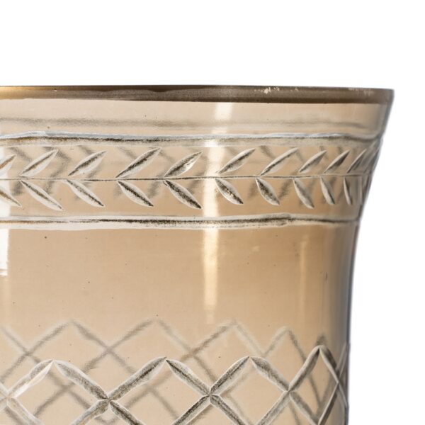 PORTAVELAS MARRÓN CRISTAL DECORACIÓN 18 X 18 X 23 CM - Imagen 6