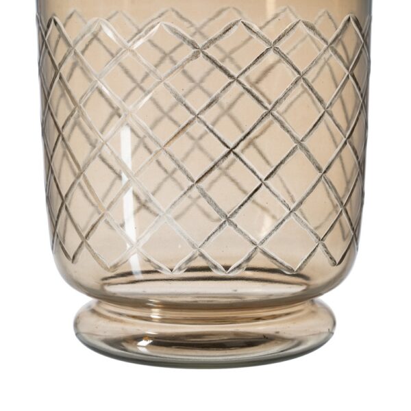 PORTAVELAS MARRÓN CRISTAL DECORACIÓN 18 X 18 X 23 CM - Imagen 7