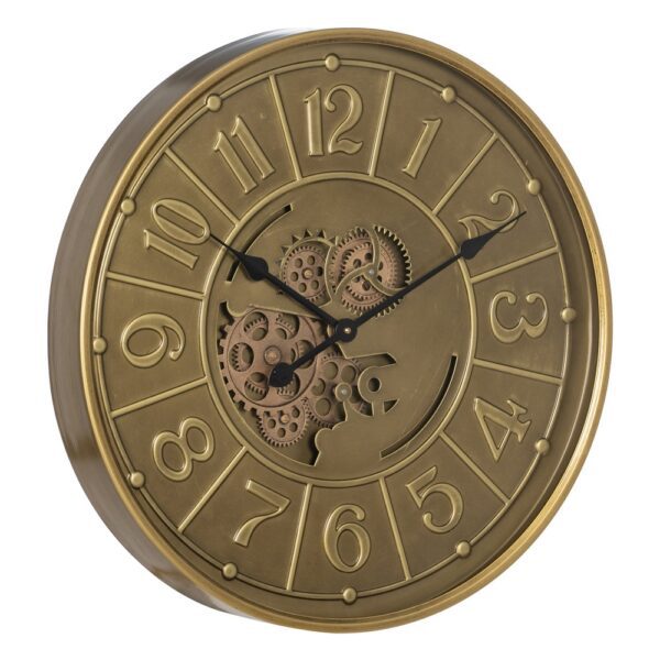 RELOJ ORO ENVEJECIDO METAL DECORACIÓN 60 X 8 X 60 CM - Imagen 3
