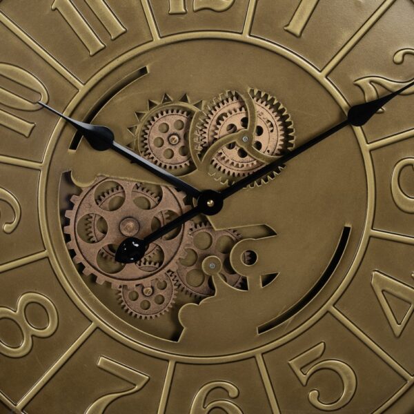 RELOJ ORO ENVEJECIDO METAL DECORACIÓN 60 X 8 X 60 CM - Imagen 4