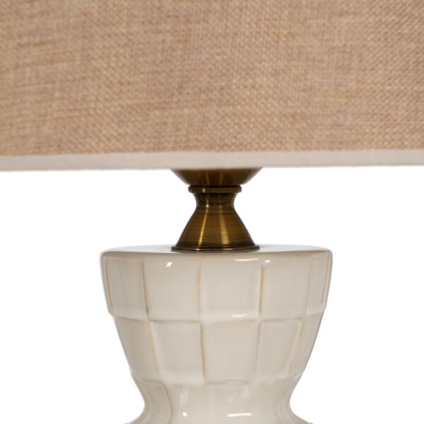 LÁMPARA MESA BLANCO-BEIGE CERÁMICA 35 X 35 X 63 CM - Imagen 4