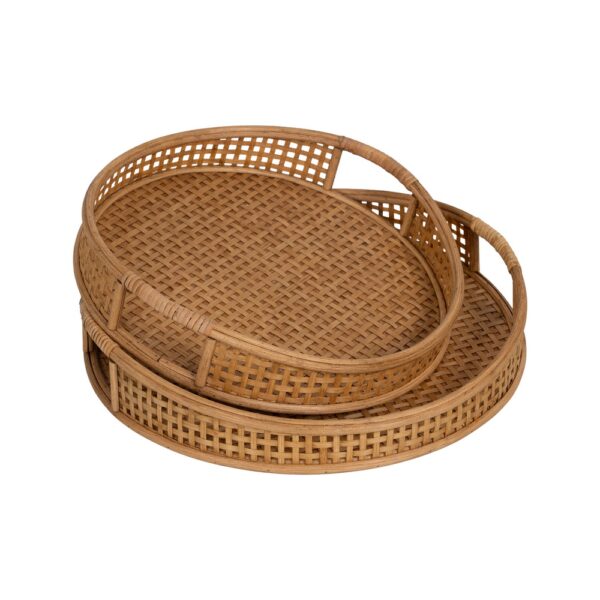 S/2 BANDEJA NATURAL BAMBÚ DECORACIÓN 44,50 X 44,50 X 8,50 CM - Imagen 3