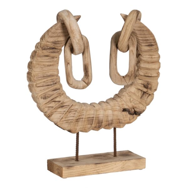 FIGURA CUERNOS MADERA PAULONIA 50 X 12 X 42 CM - Imagen 3