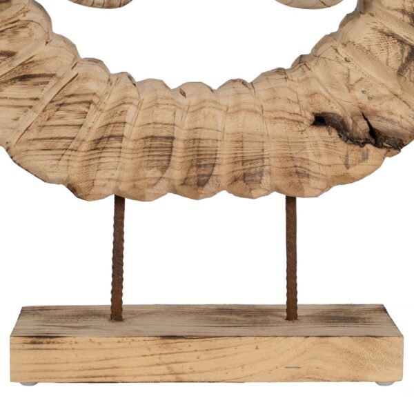FIGURA CUERNOS MADERA PAULONIA 50 X 12 X 42 CM - Imagen 5