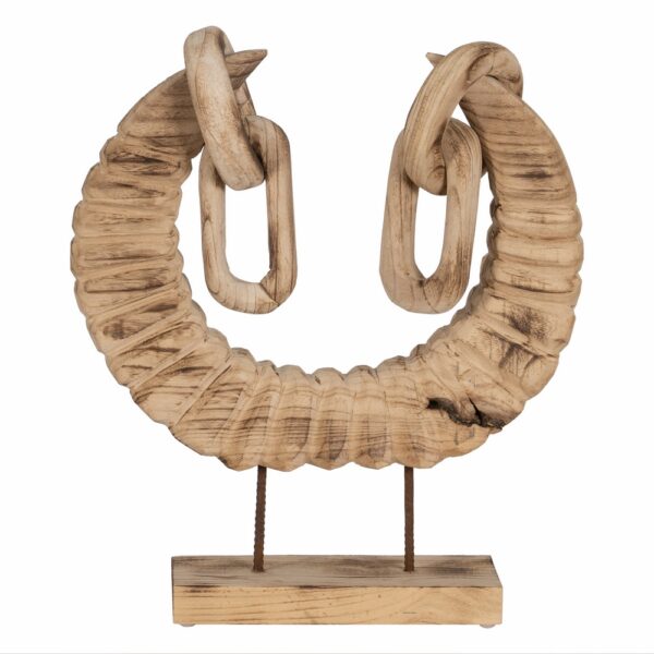 FIGURA CUERNOS MADERA PAULONIA 50 X 12 X 42 CM
