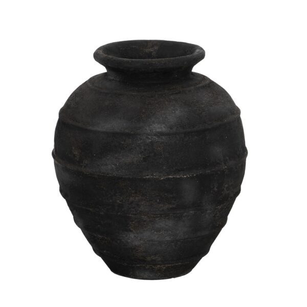 JARRÓN GRIS FIBRA DE CEMENTO DECORACIÓN 45 X 45 X 51 CM