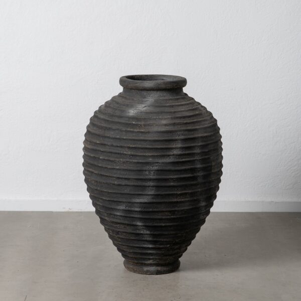 JARRÓN GRIS FIBRA DE CEMENTO DECORACIÓN 72 X 72 X 100 CM
