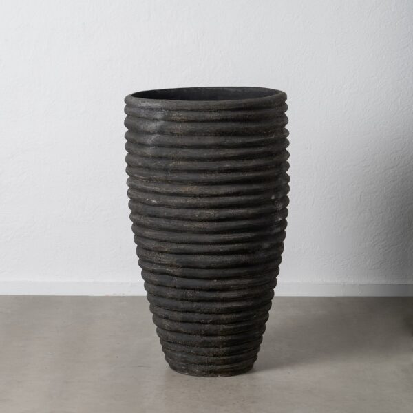 JARRÓN GRIS FIBRA DE CEMENTO DECORACIÓN 82 X 82 X 120 CM