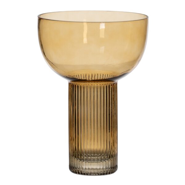 JARRÓN MARRÓN CRISTAL DECORACIÓN 18 X 18 X 25,50 CM