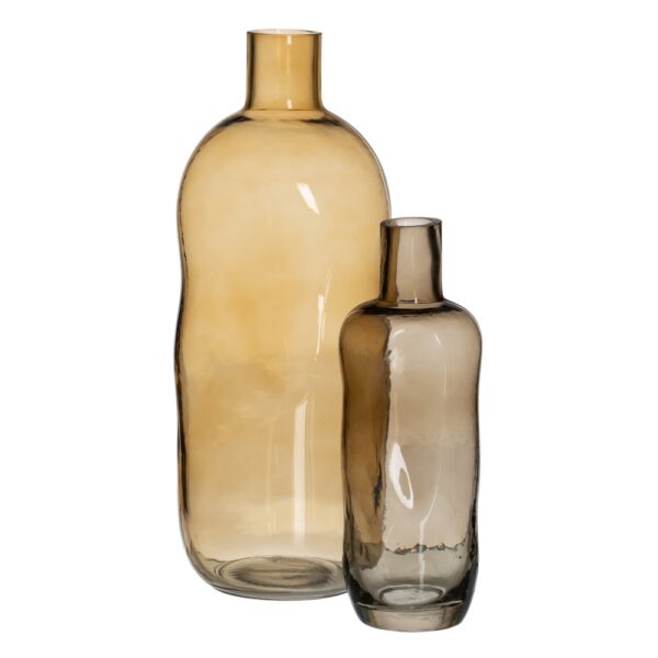 BOTELLA AMBAR CRISTAL DECORACIÓN 13,50 X 13,50 X 35 CM - Imagen 3