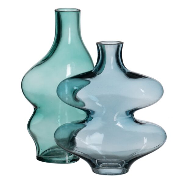 JARRÓN AZUL CRISTAL DECORACIÓN 18 X 7,50 X 21,50 CM - Imagen 3