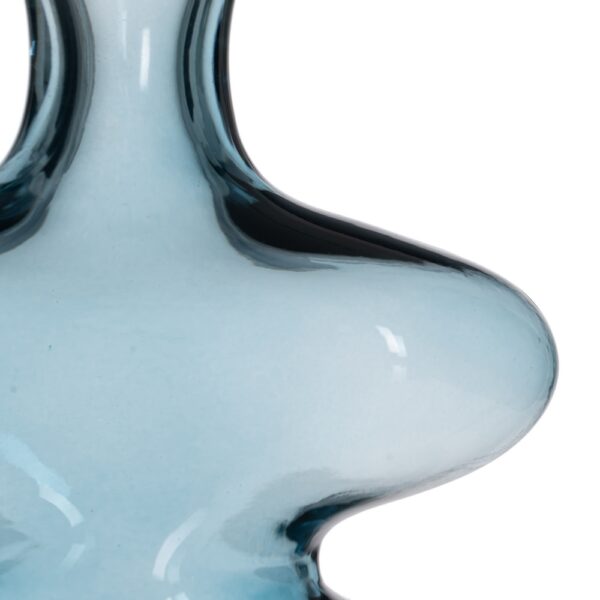 JARRÓN AZUL CRISTAL DECORACIÓN 18 X 7,50 X 21,50 CM - Imagen 6