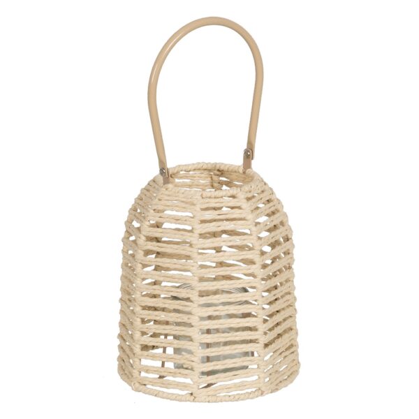 FAROL PORTAVELAS NATURAL PAPEL-METAL 18 X 18 X 20,50 CM