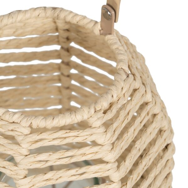 FAROL PORTAVELAS NATURAL PAPEL-METAL 23 X 23 X 30,50 CM - Imagen 5