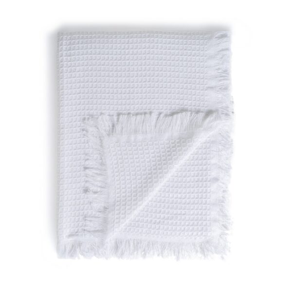 PLAID PANAL BLANCO ALGODÓN DECORACIÓN 180 X 260 CM - Imagen 4