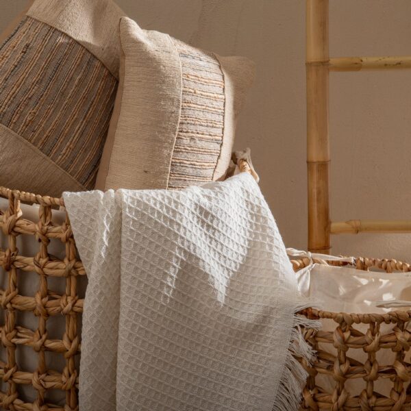 PLAID PANAL CREMA ALGODÓN DECORACIÓN 280 X 260 CM - Imagen 3