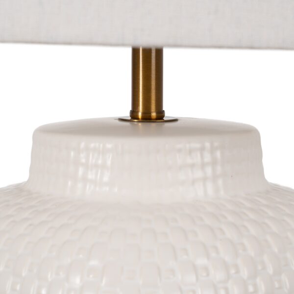 LÁMPARA MESA BLANCO CERÁMICA ILUMINACIÓN 32,50 X 32,50 X 59 - Imagen 4