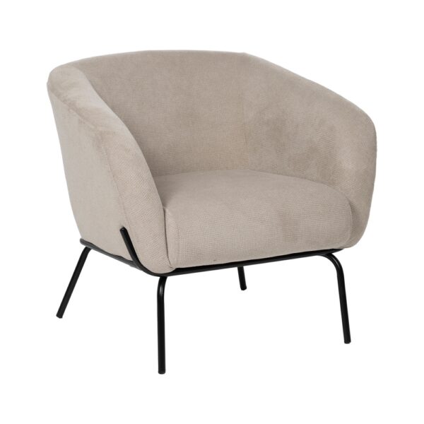 SILLÓN BEIGE TEJIDO-METAL 77 X 72 X 68 CM - Imagen 3