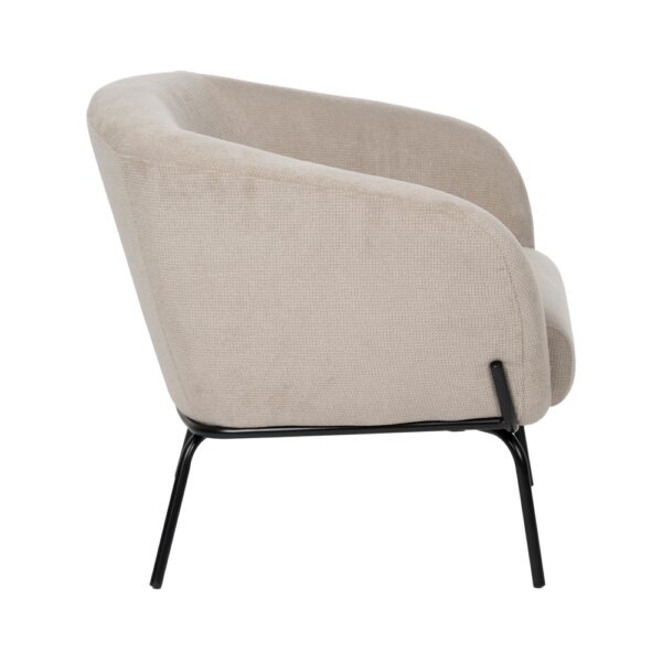 SILLÓN BEIGE TEJIDO-METAL 77 X 72 X 68 CM - Imagen 4