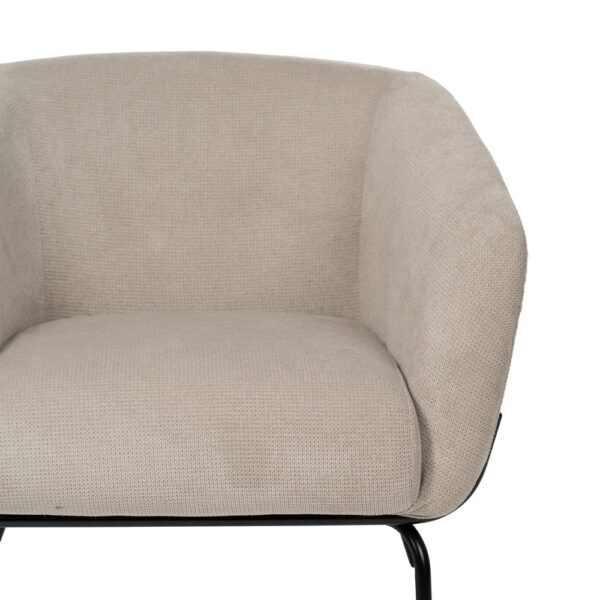 SILLÓN BEIGE TEJIDO-METAL 77 X 72 X 68 CM - Imagen 6