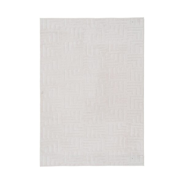 ALFOMBRA GEOMÉTRICO CRUDO POLIESTER 160 X 1,70 X 230 CM