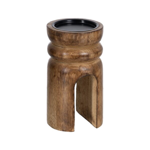 S/2 CANDELABRO NATURAL MADERA DE MANGO 11,50 X 11,50 X 23 CM - Imagen 3