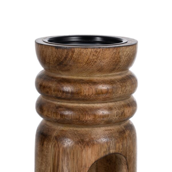 S/2 CANDELABRO NATURAL MADERA DE MANGO 11,50 X 11,50 X 23 CM - Imagen 6