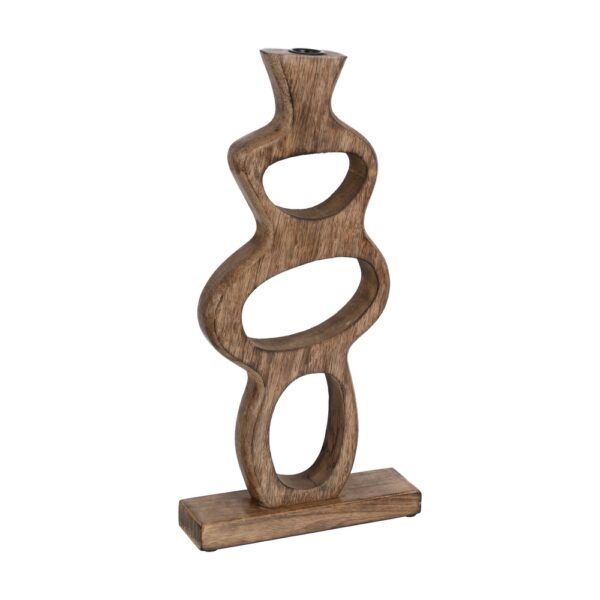 S/2 CANDELABRO NATURAL MADERA DE MANGO 20 X 6,50 X 41 CM - Imagen 3