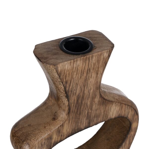 S/2 CANDELABRO NATURAL MADERA DE MANGO 20 X 6,50 X 41 CM - Imagen 4