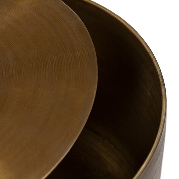 S/3 MESA AUXILIAR ORO VIEJO METAL 58,50 X 58,50 X 41,90 CM - Imagen 10