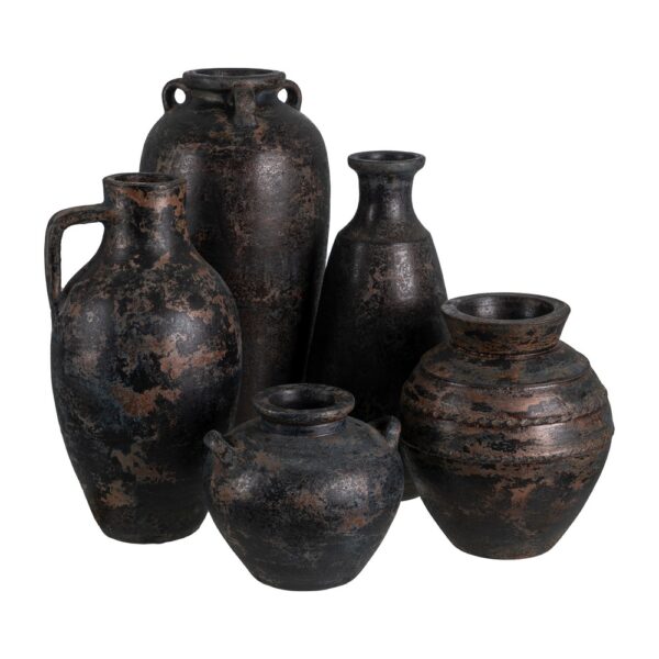 JARRÓN MARRÓN TERRACOTA DECORACIÓN 26 X 28 X 60 CM - Imagen 3
