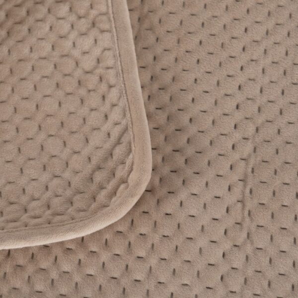 COLCHA BEIGE TERCIOPELO/MICROFIBRA 180 X 260 CM - Imagen 3