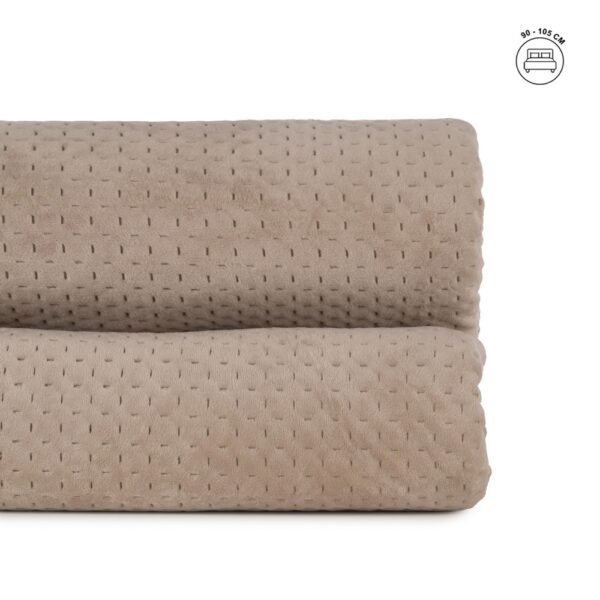 COLCHA BEIGE TERCIOPELO/MICROFIBRA 180 X 260 CM