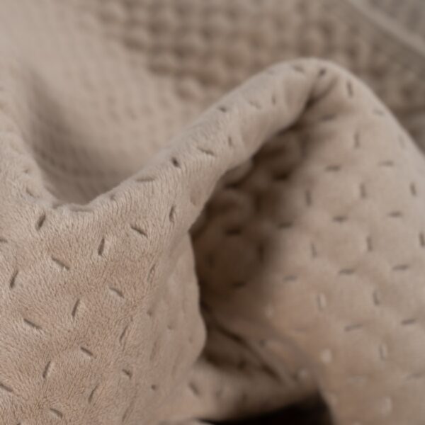 COLCHA BEIGE TERCIOPELO/MICROFIBRA 240 X 260 CM - Imagen 4