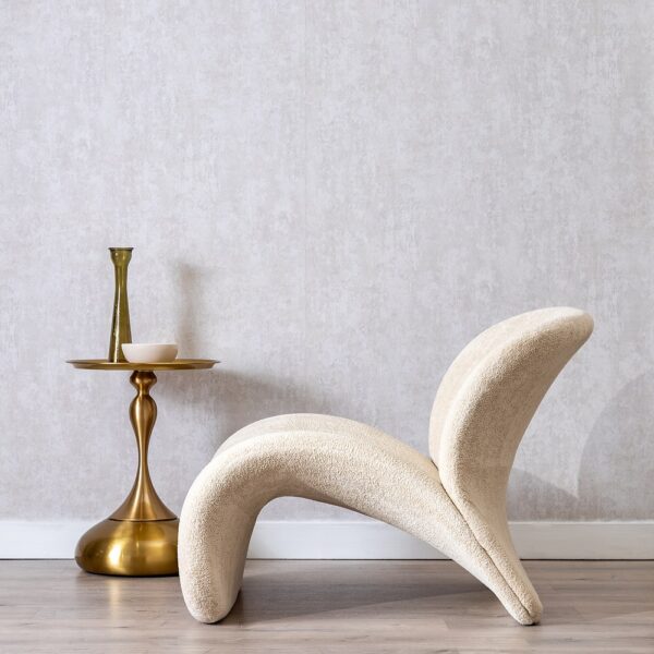 SILLÓN BEIGE TEJIDO SALÓN 78 X 90 X 8 CM - Imagen 3