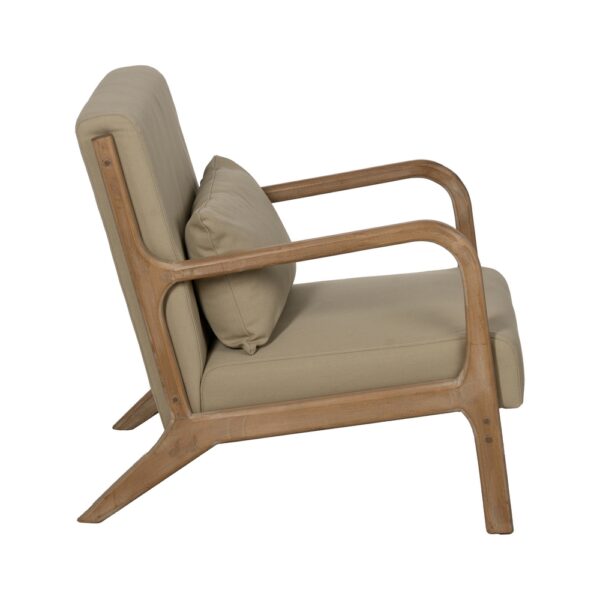 SILLÓN NATURAL-BEIGE TEJIDO-MADERA 66 X 85 X 74 CM - Imagen 4